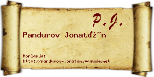 Pandurov Jonatán névjegykártya